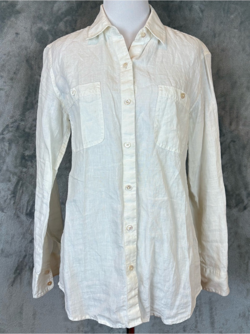Tommy Bahama White Linen Casual Button-Down Shirt Wmn’s XS